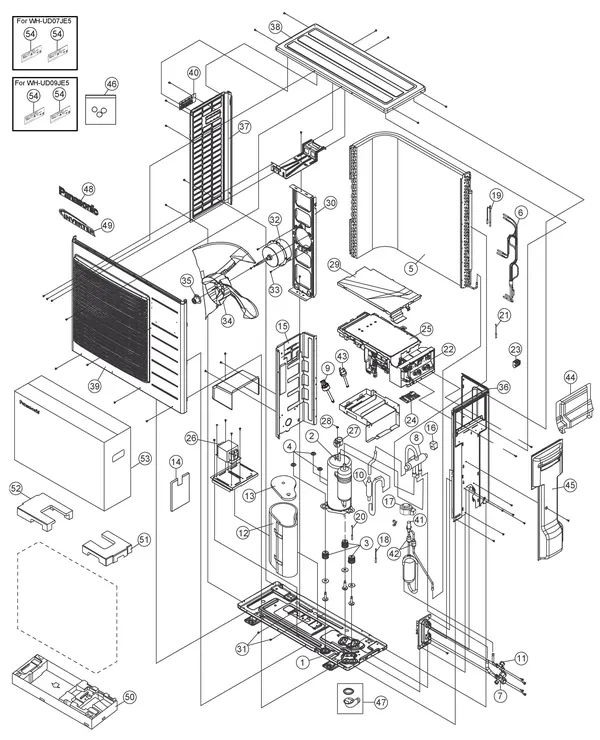 Exploded view Panasonic WH-UD09JE5: Buitenunit