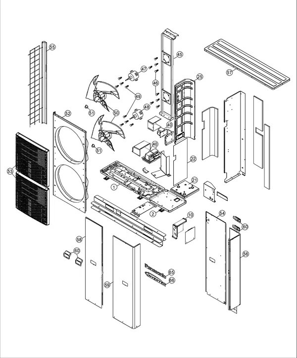 Exploded view Panasonic WH-UQ09HE8: Buitenunit