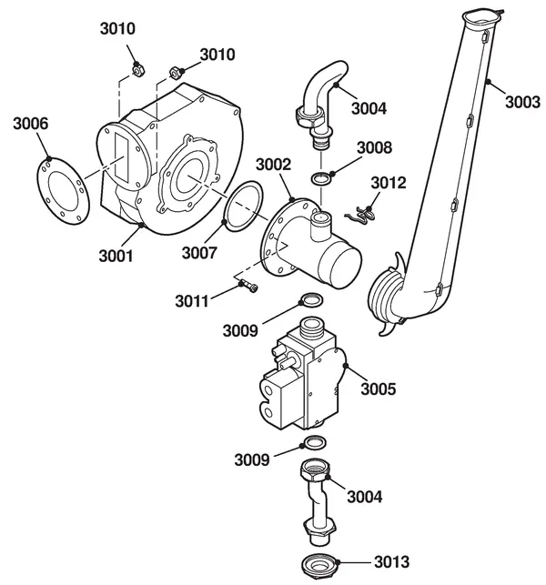 Exploded view Remeha Avanta 28C Combi CW4 | vanaf serienr. 0616301382100: Gas ventilator