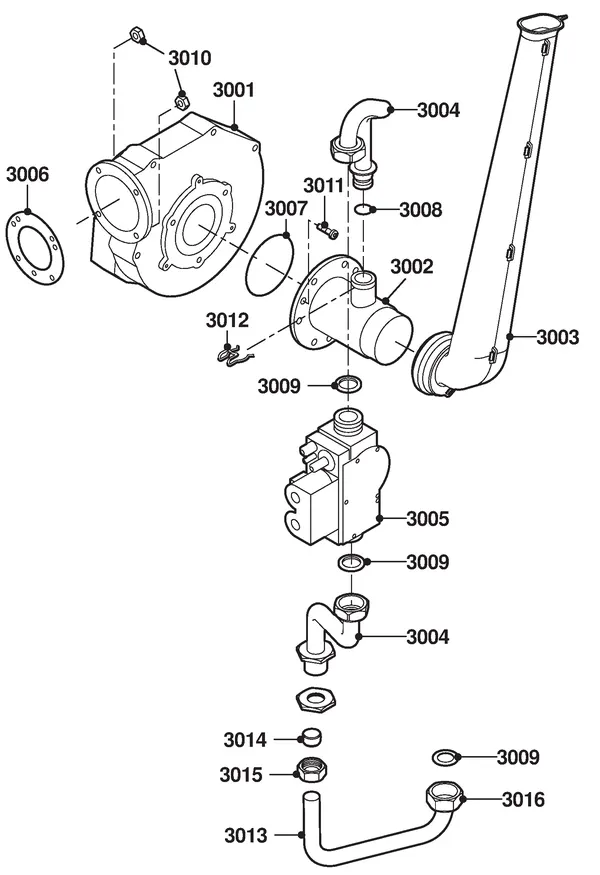 Exploded view Remeha Aquanta | tot en met serienr. 0534000660260: Gas ventilator
