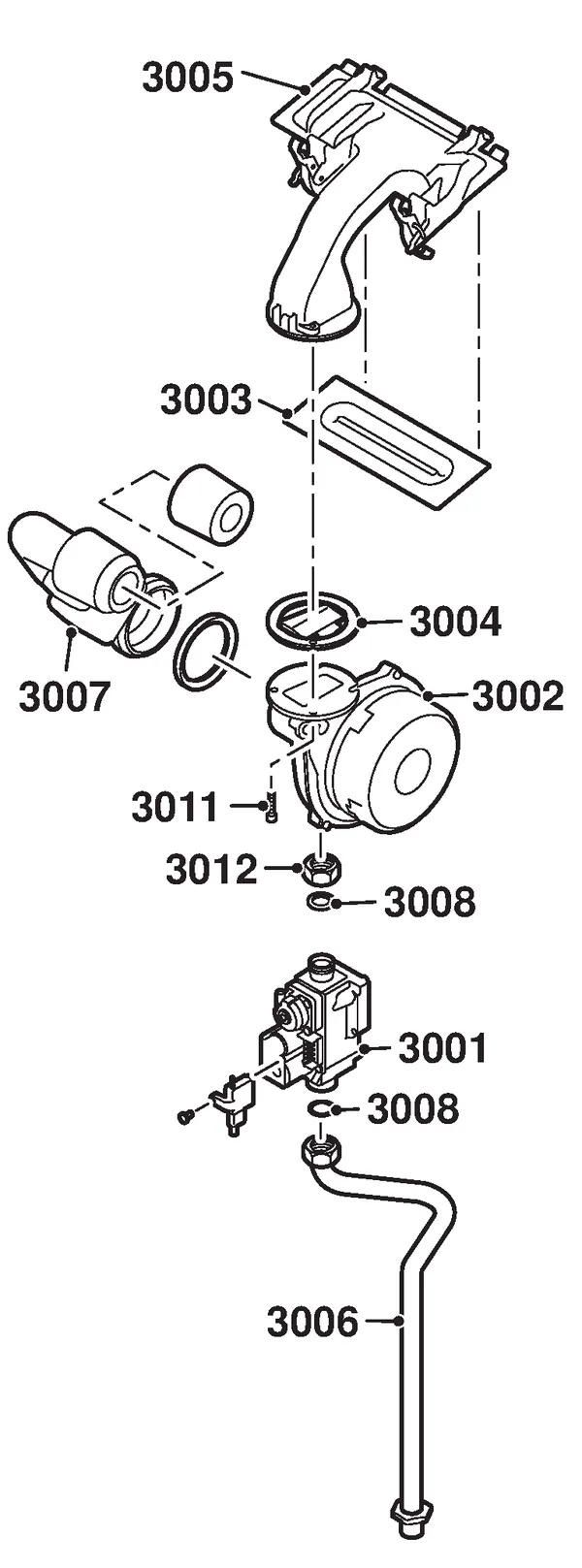 Exploded view Remeha Calenta 25L Combi CW6: Gas ventilator