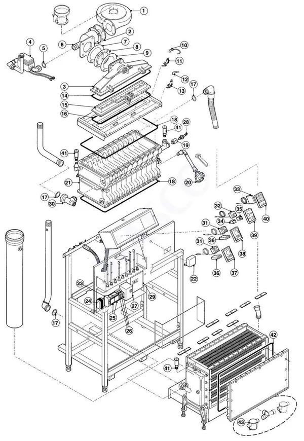 Exploded view Remeha Gas 2000 Eco: Totaaloverzicht