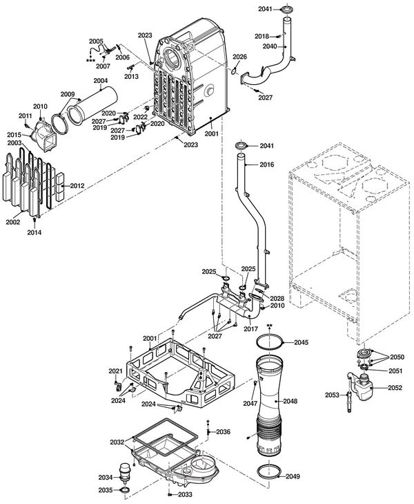 Exploded view Remeha Gas 220 Ace 300: Binnenwerk