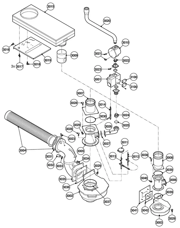 Exploded view Remeha Gas 310 Eco (5-9 leden): Gas ventilator