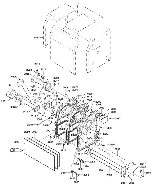 Exploded view Remeha Gas 310 Eco Pro (5-10 leden): Binnenwerk