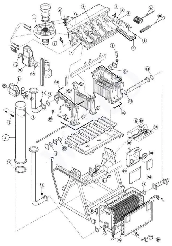 Exploded view Remeha Gas 6000 (Eco): Totaaloverzicht