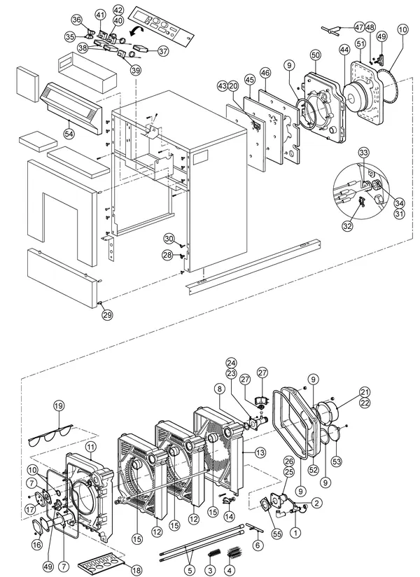 Exploded view Remeha P200 (Eco): Totaaloverzicht