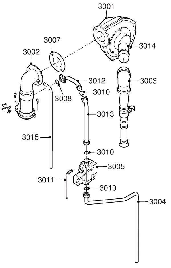 Exploded view Remeha Quinta 25 Combi: Gas ventilator