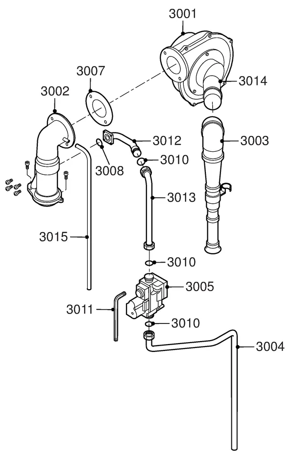 Exploded view Remeha Quinta 25 Solo: Gas ventilator