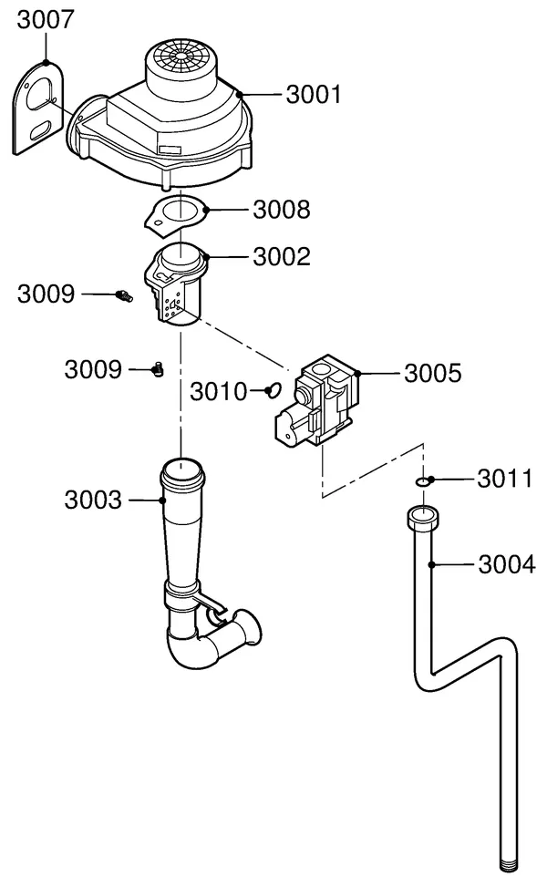 Exploded view Remeha Quinta 45 Solo: Gas ventilator