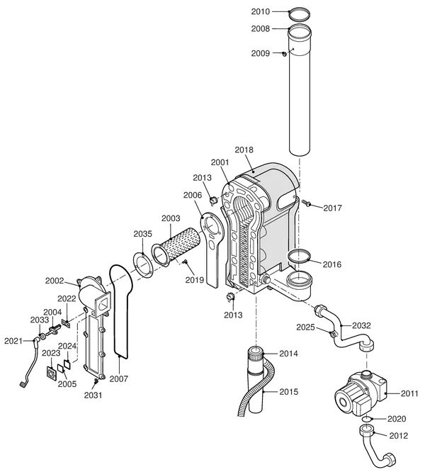 Exploded view Remeha Selecta: Binnenwerk