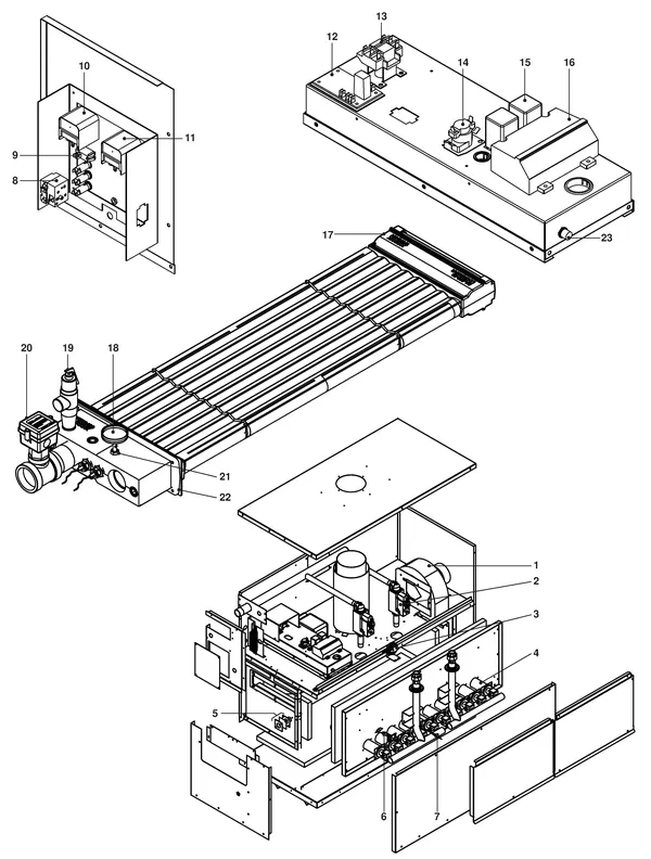 Exploded view Remeha Sentry SLN 125: Totaaloverzicht