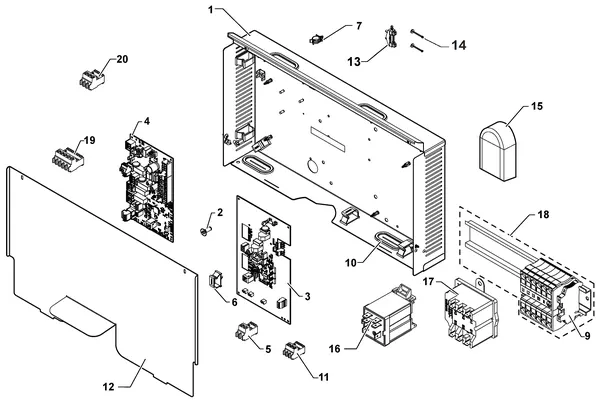 Exploded view Remeha WPR-2/H V200 4-8kW: Bedieningspaneel