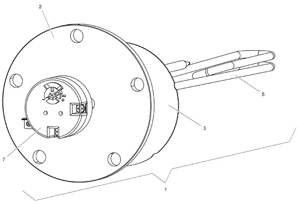 Exploded view Stiebel Eltron HSBC 300 L COOL (09/2018 - 12/2021): Verwarmingselement