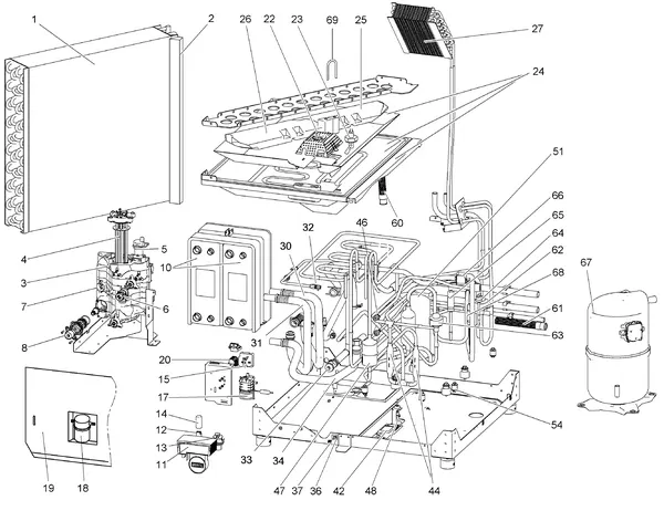Vue éclatée Stiebel Eltron LWZ 304 SOL (03/2011-05/2015) : Circuit frigorifique