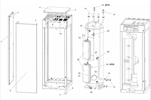 Exploded view Stiebel Eltron LWZ 5 CS Premium (05/2019): Mantel en boiler