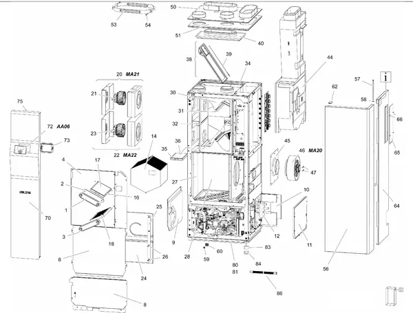 Exploded view Stiebel Eltron LWZ 8 CS Premium (02/2019): Functiedelen