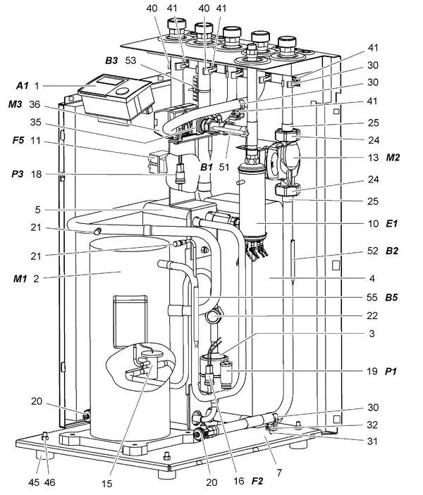 Vue éclatée Stiebel Eltron WPF 5,7,10,13 MIT R410A (10/2005-10/2010) : Circuit frigorifique