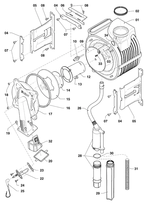 Exploded view Vaillant ecoTEC exclusive VHR NL 35-45/5-7: Brander warmtewisselaar