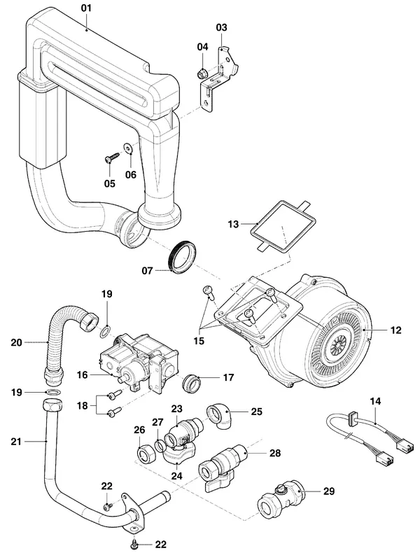 Exploded view Vaillant ecoTEC exclusive VHR NL 35-45/5-7: Gasblok