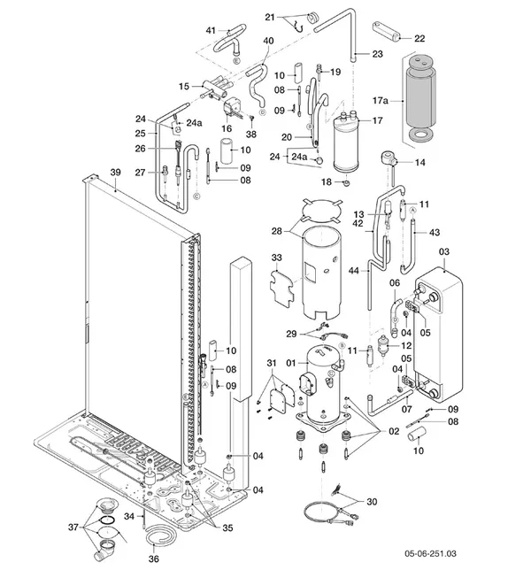 Exploded view Vaillant aroTHERM VWL 125/6 A R1 400V: Koudecircuit