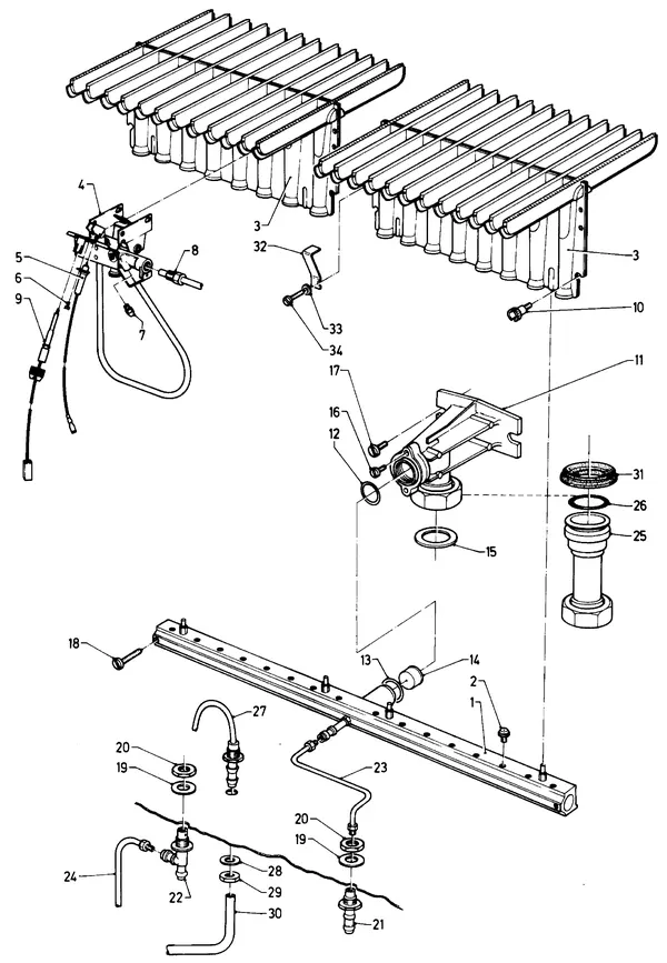 Exploded view Vaillant Combiketel Turbo CWK 24-12 SO28: Brander