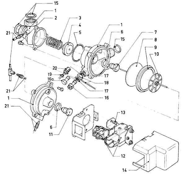Exploded view Vaillant Combiketel Turbo CWK 24-12 SO28: Voorkeurklep