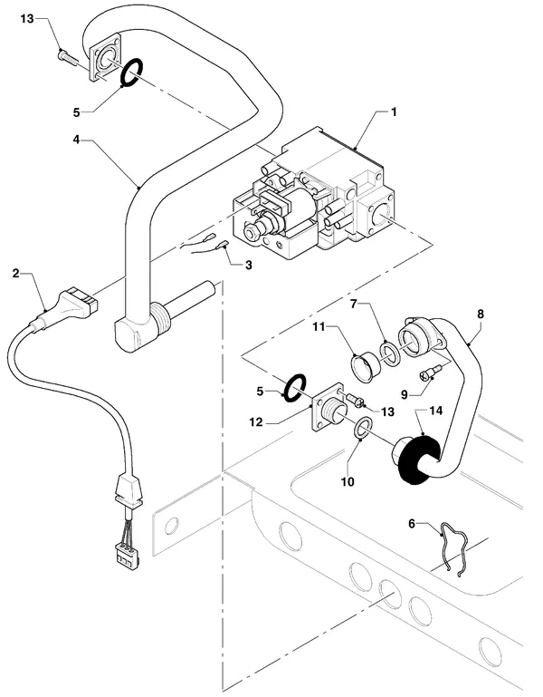 Exploded view Vaillant Combiketel Turbo CWK 245/3 R1: Gasblok