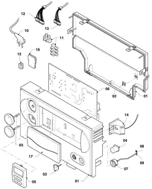 Exploded view Vaillant Combiketel Turbo CWK 245/4-5: Schakelkast