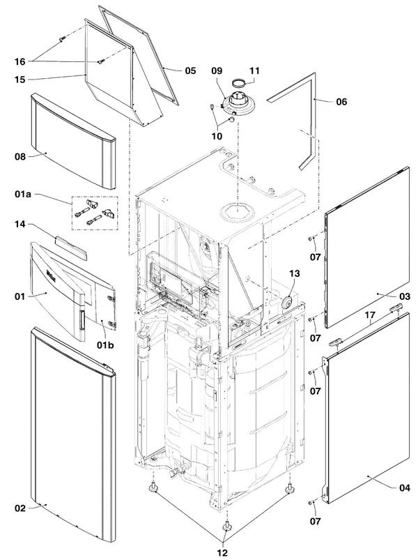 Vue éclatée Vaillant ecoCOMPACT VSC 306/4-5 150 R1 : Habillage