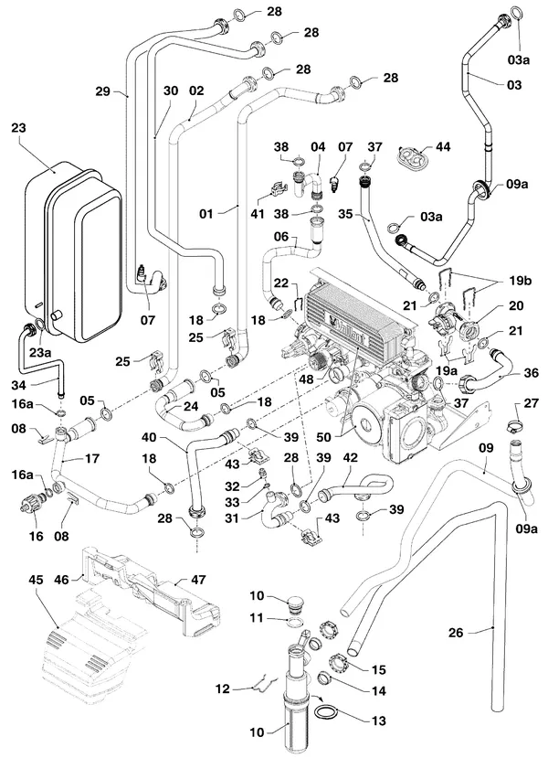 Exploded view Vaillant ecoCOMPACT VSC 306/4-5 90 R1: Aansluitdelen