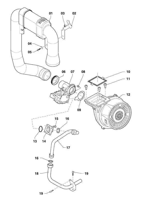 Exploded view Vaillant ecoTEC pro classic VHR 28-34/5-3 R4: Gasblok