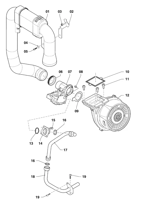 Exploded view Vaillant ecoTEC pro classic VHR CW3 5-3 EXP R2: Gasblok
