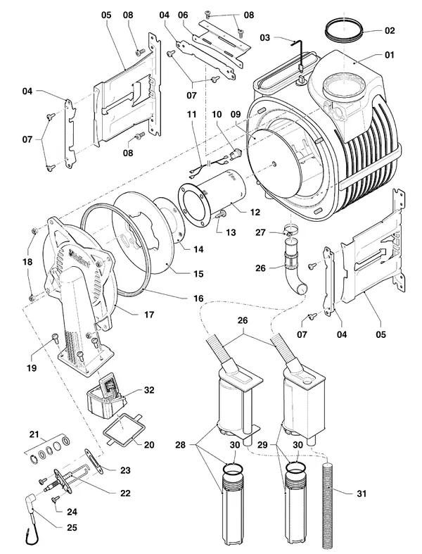 Exploded view Vaillant ecoTEC pro classic VHR CW4 5-3: Brander warmtewisselaar