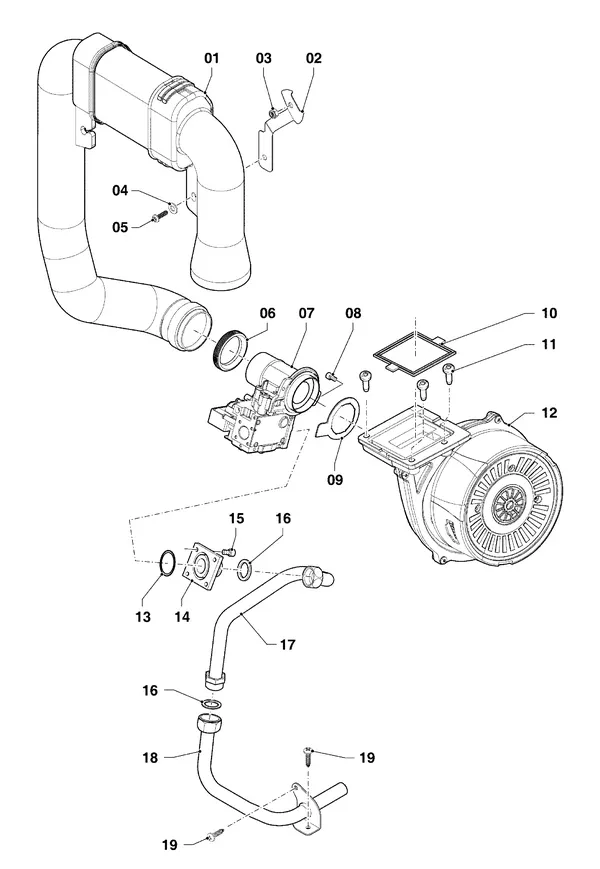 Exploded view Vaillant ecoTEC pro classic VHR CW4 5-3 EXP R4: Gasblok