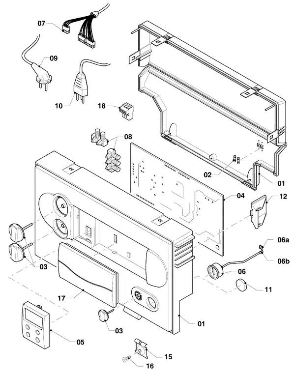 Vue éclatée Vaillant hrEXCLUSIEF VHR 30/4 C : Boîtier électrique