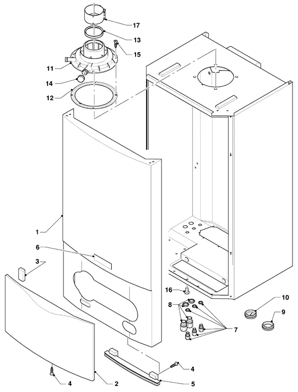 Exploded view Vaillant hrEXCLUSIEF VHR 35 S: Manteldelen