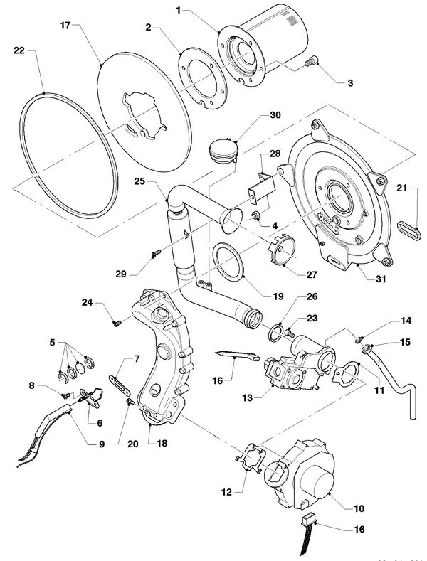 Vue éclatée Vaillant hrEXCLUSIEF VHR 35 C : Brûleur