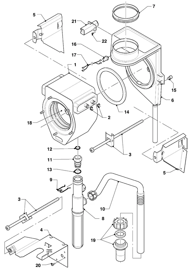 Exploded view Vaillant hrEXCLUSIEF VHR 45/4 S: Warmtewisselaar
