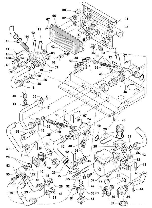Exploded view Vaillant hrPRO CW 3/3: Hydroblok