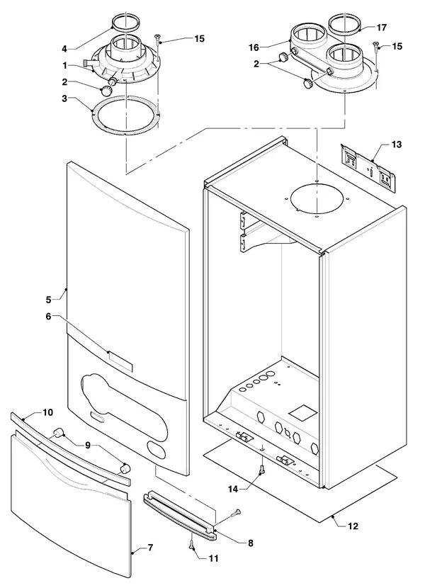 Vue éclatée Vaillant hrPRO CW 4/3 : Habillage