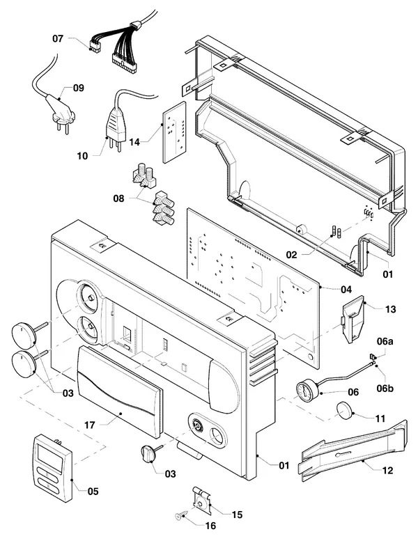 Vue éclatée Vaillant hrSOLIDE/3 VHR 18-22/3 C : Boîtier électrique à partir de 09