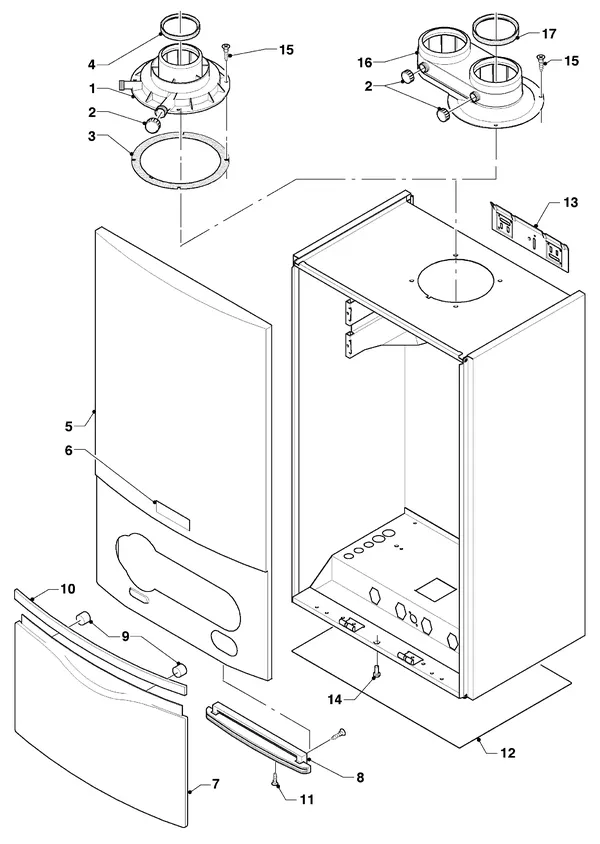 Exploded view Vaillant hrSOLIDE/3 VHR 24-28/3 C: Mantel