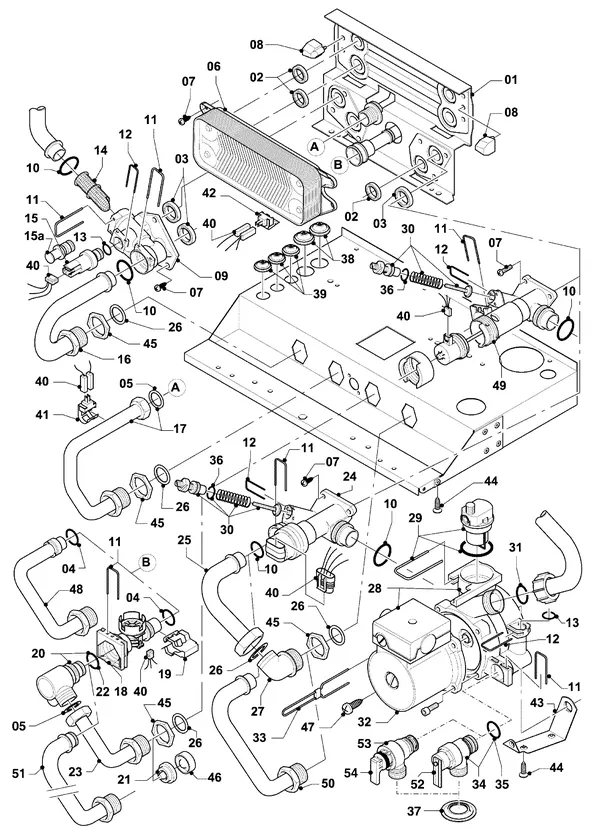 Vue éclatée Vaillant hrSOLIDE plus VHR 18-22/3-5 : Hydrobloc