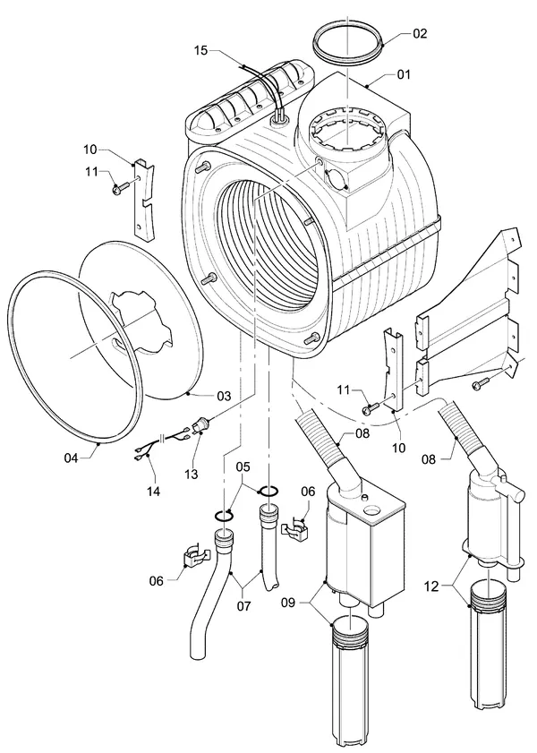 Vue éclatée Vaillant hrSOLIDE plus VHR 18-22/3-5 : Échangeur thermique