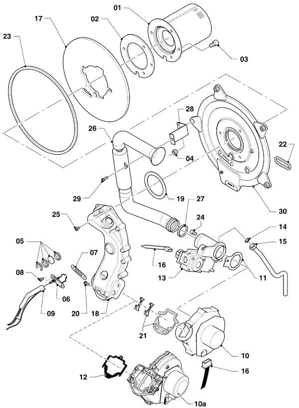 Vue éclatée Vaillant hrSOLIDE VHR 10 S : Brûleur
