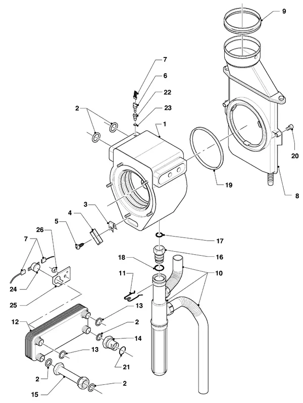 Exploded view Vaillant hrSOLIDE VHR 24-28 C: Wisselaar