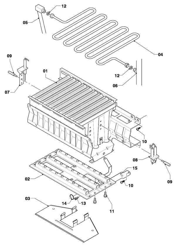 Exploded view Vaillant thermoCOMPACT VC 254/4-7: Brander