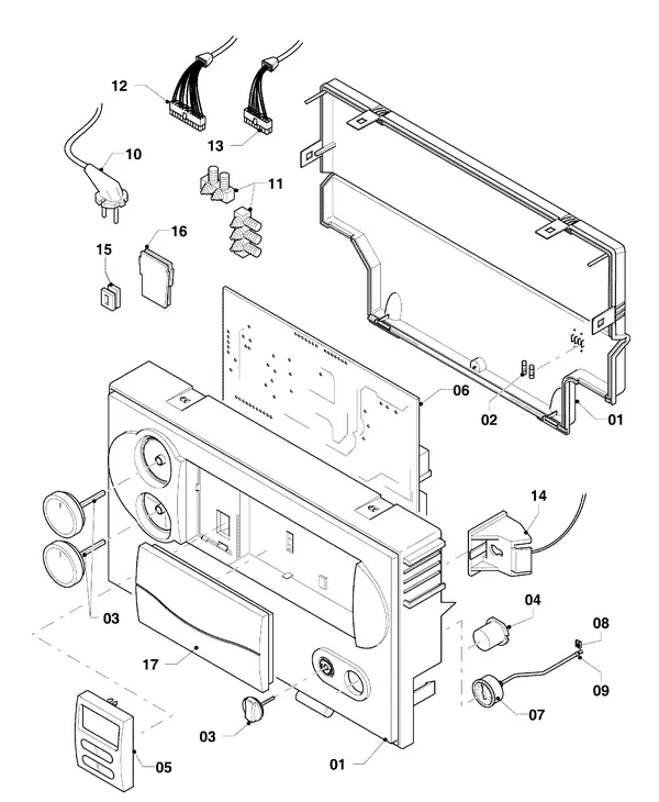 Vue éclatée Vaillant thermoCOMPACT VC 255/4-7 Turbo : Électricité