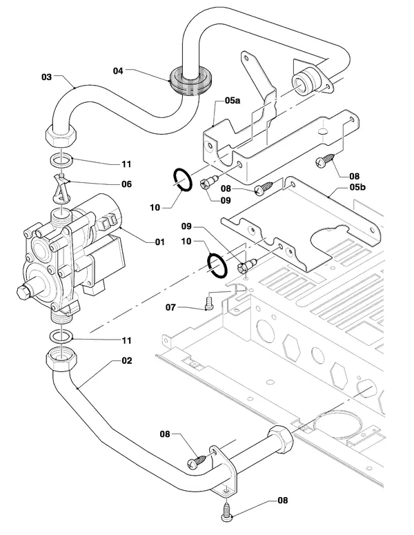 Vue éclatée Vaillant thermoCOMPACT VC 255/4-7 Turbo : Bloc gaz